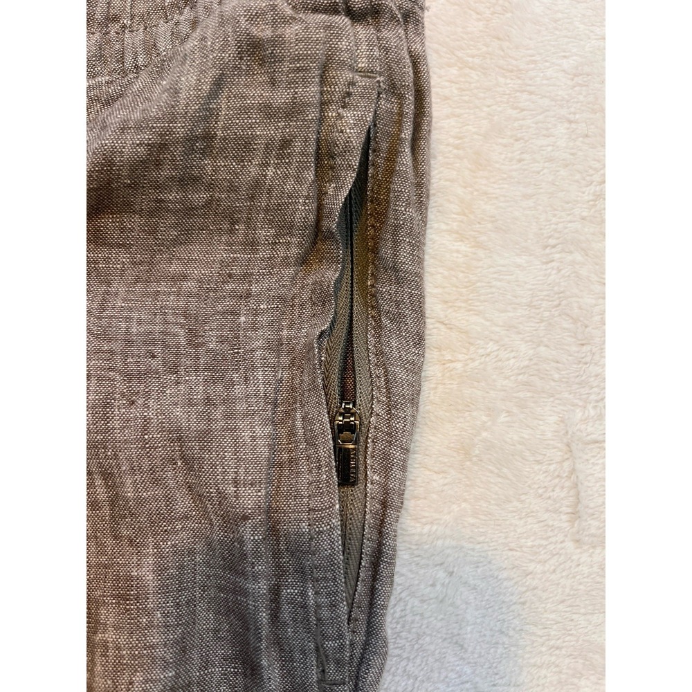 Athleta Women's Cabo Linen Joggers Tan Brown Medium Petite Ankle - Picture 3 of 7